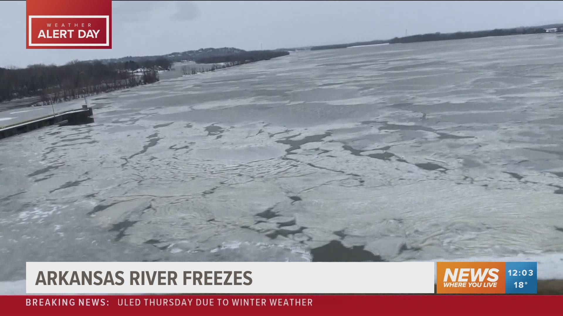 5NEWS visited the Barling Lock & Dam to see an unusual site - a frozen Arkansas River.