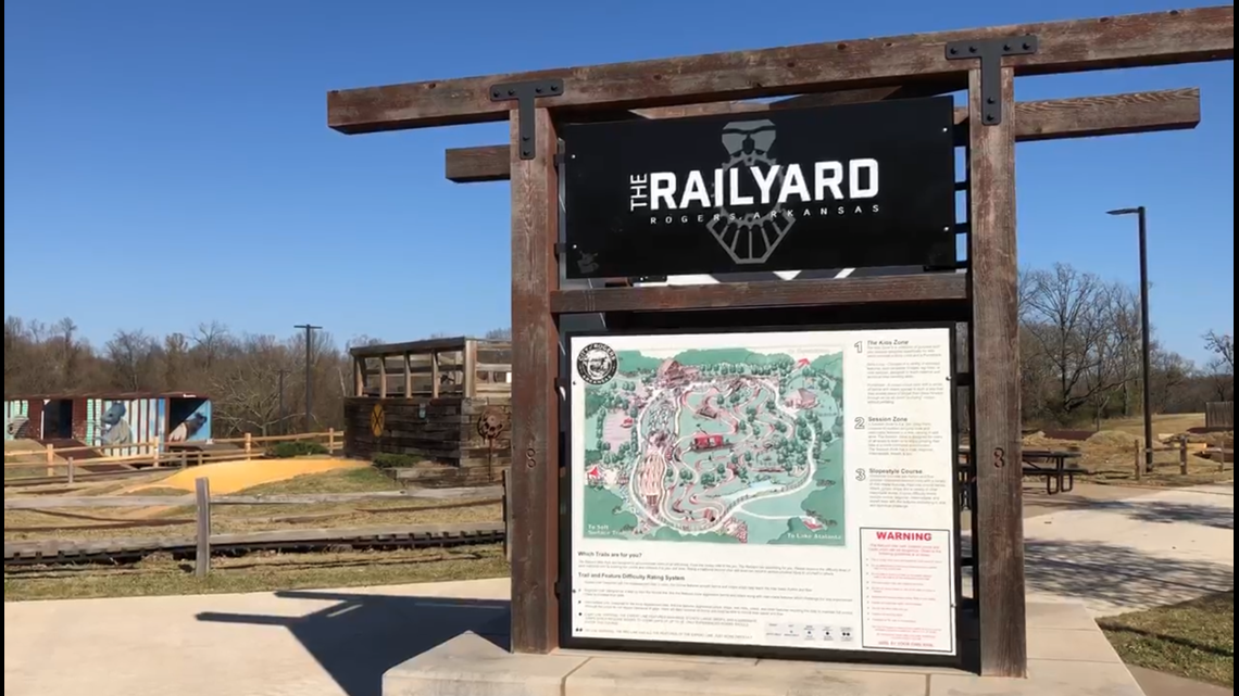 Adventure Arkansas Rogers Railyard Bike Park.