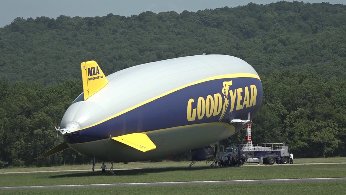 Goodyear Blimp Makes A Quick Stop In Fayetteville