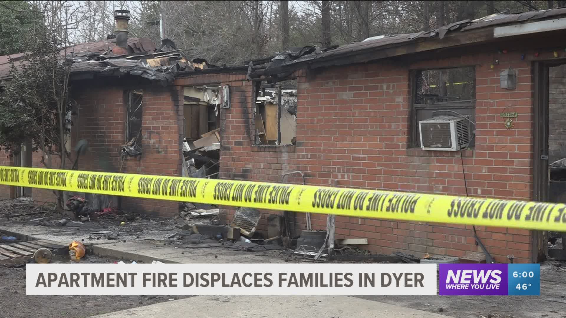An apartment fire has displaced several families in Dyer.