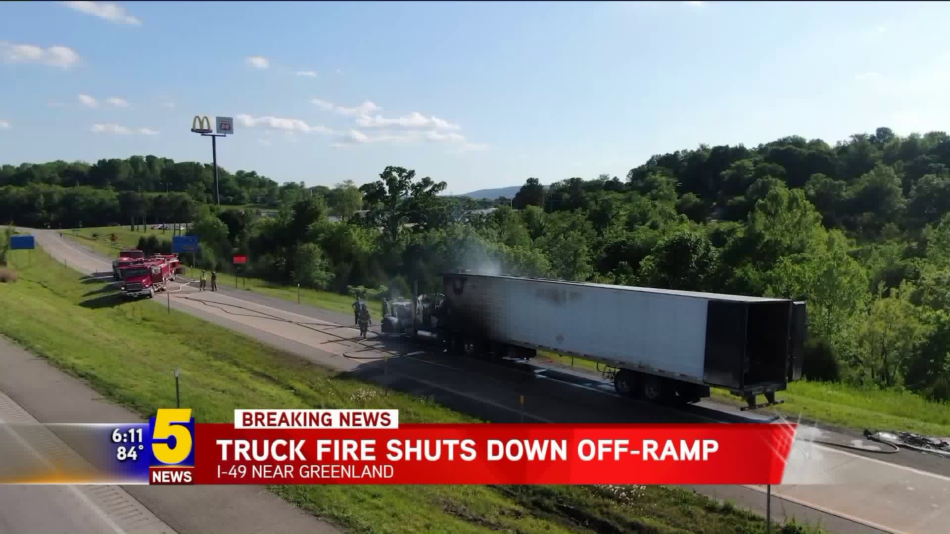 Truck Fire Shuts Down I-49