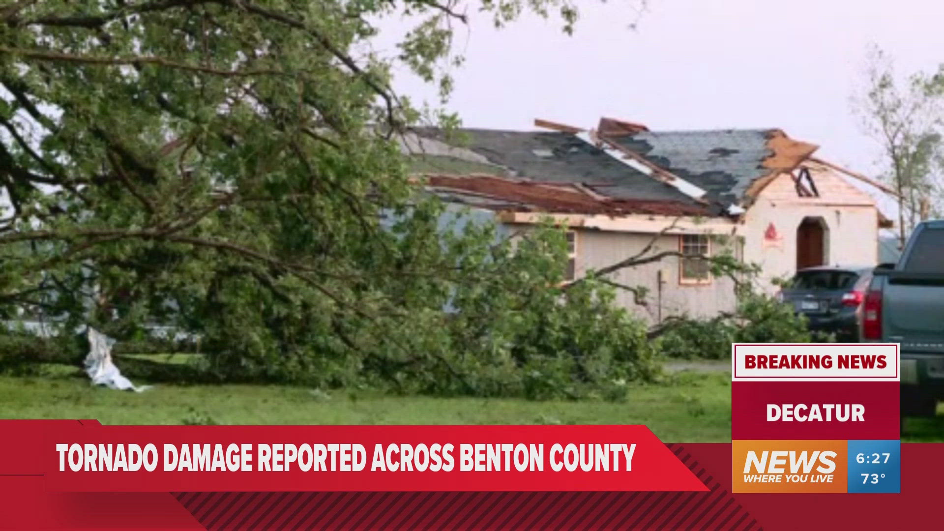 Extensive damage and power outages were reported after a possible tornado moved through northwest Arkansas early Sunday.