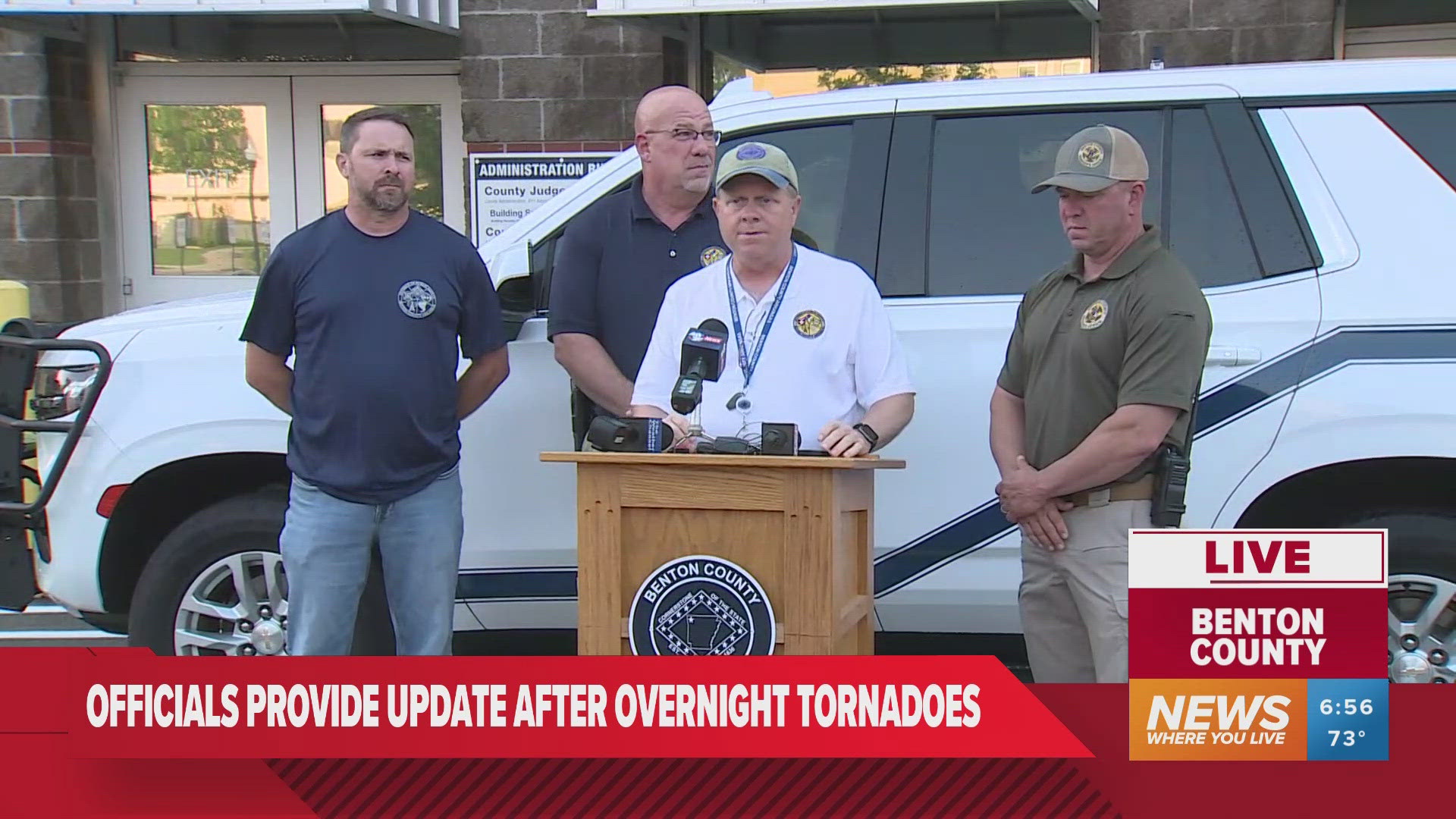 One person was killed and several people were injured in the storms, officials said.