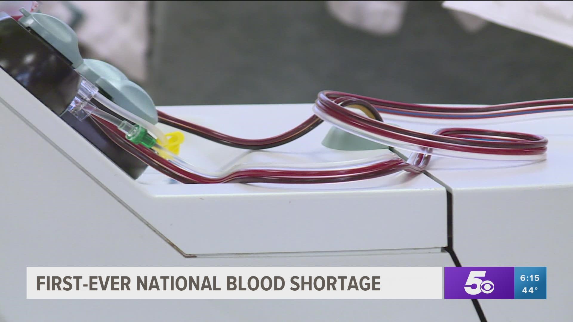 For the first time ever, The American Red Cross says there is a blood crisis; here at home, the shortage is around the corner