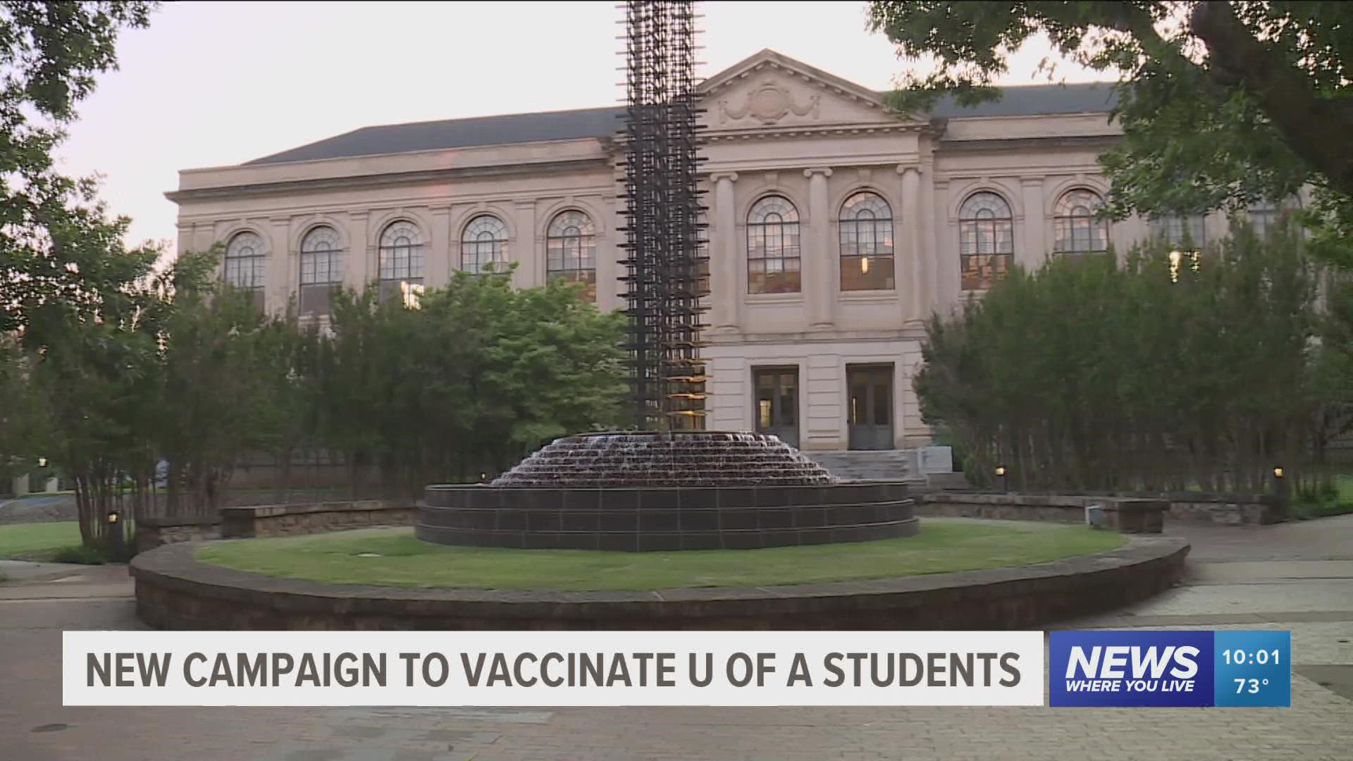 The University of Arkansas possibly offering vaccine incentives to students as COVID cases rise, while students combat the spread of misinformation on social media.