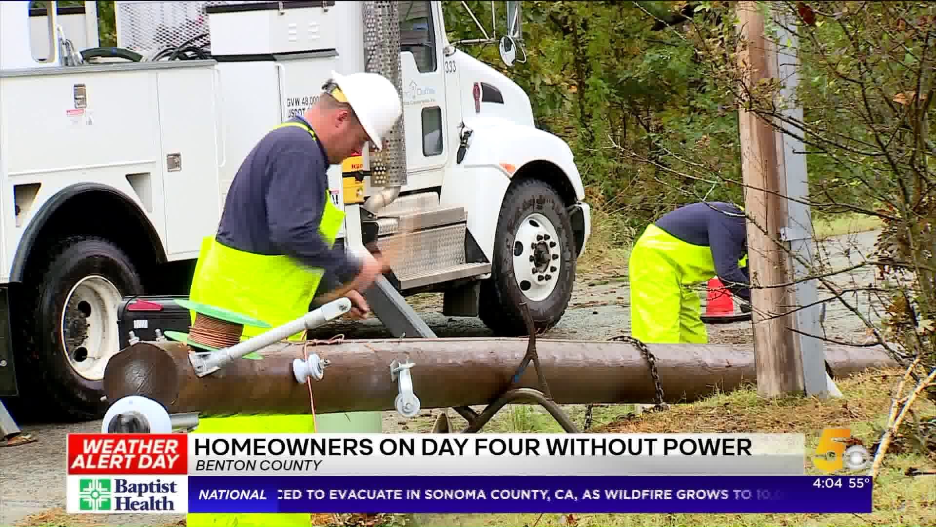 Homeowners on Day 4 Without Power