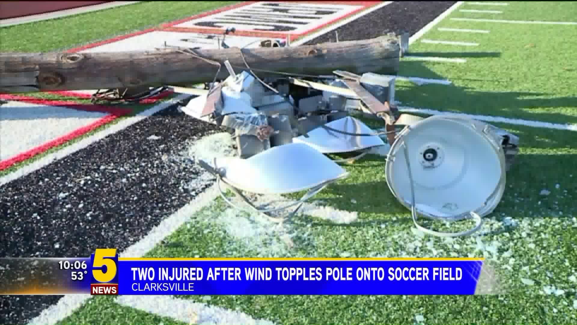 Student and Referee Injured by Falling Light Pole