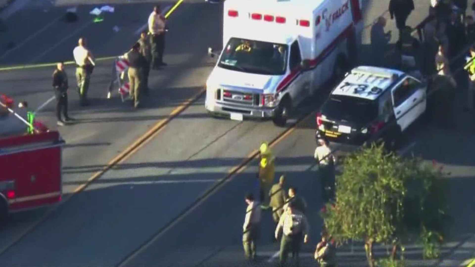 Car crashes into Los Angeles sheriff's department recruits on