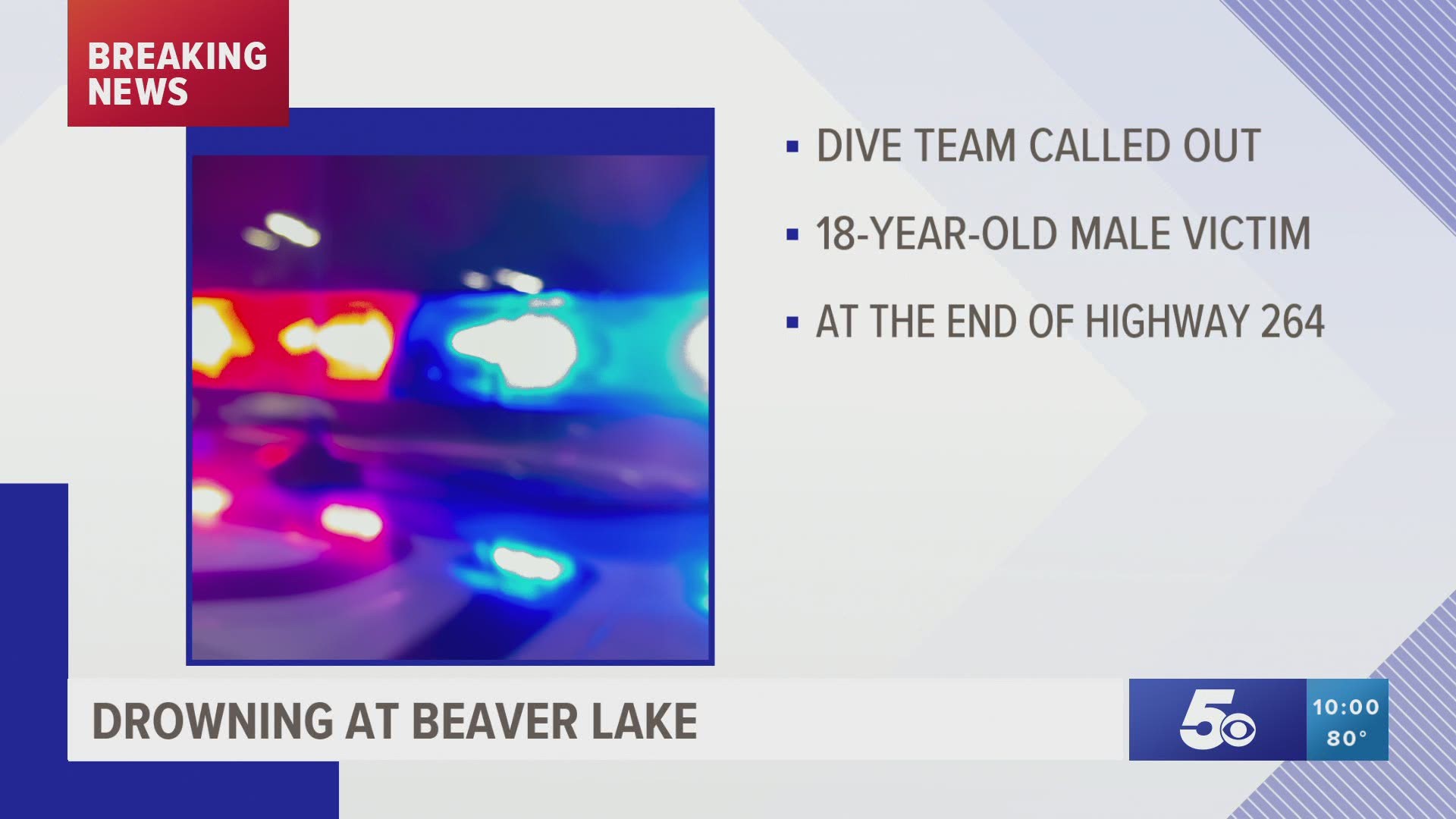Dive team searching for drowning victim on Beaver Lake