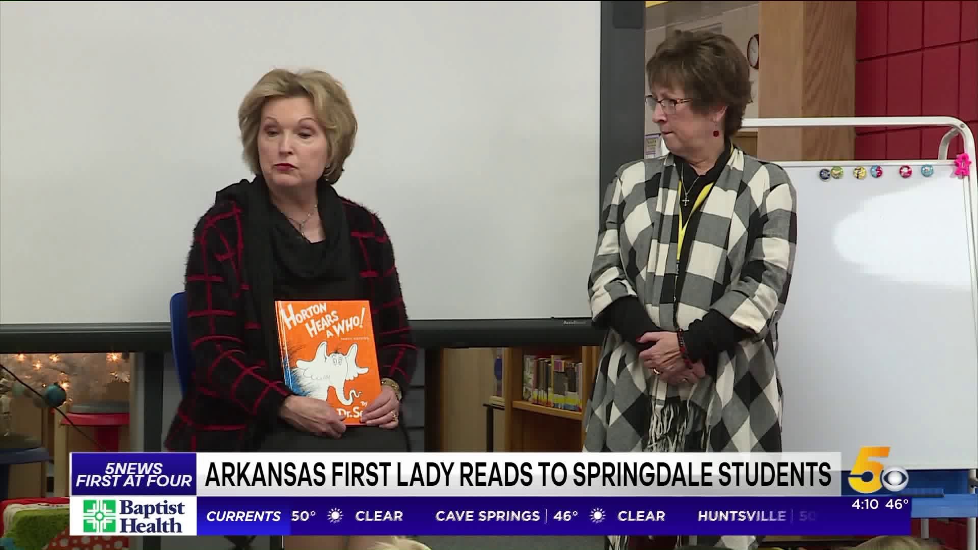 Arkansas` First Lady Susan Hutchinson Visits Springdale Students