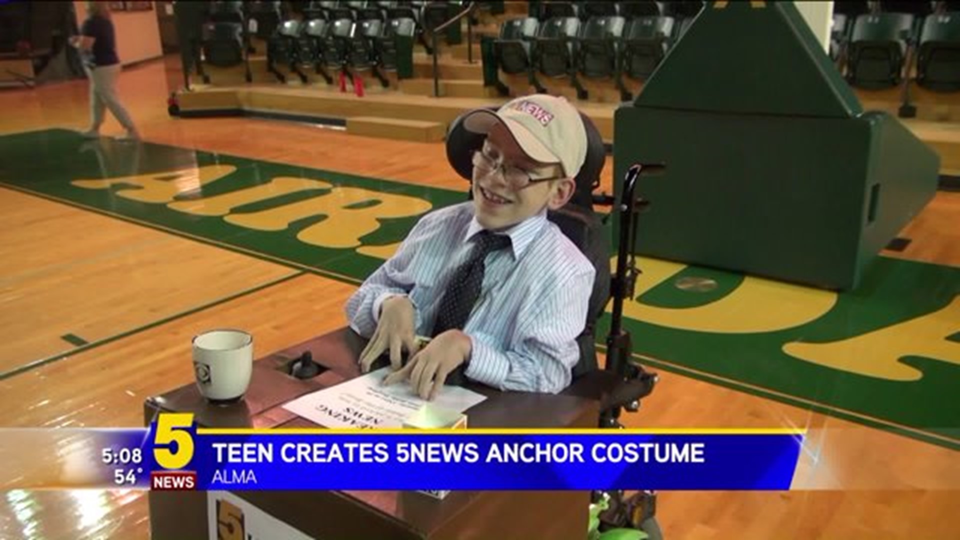 Alma Kid Dresses Up As 5 News Anchor