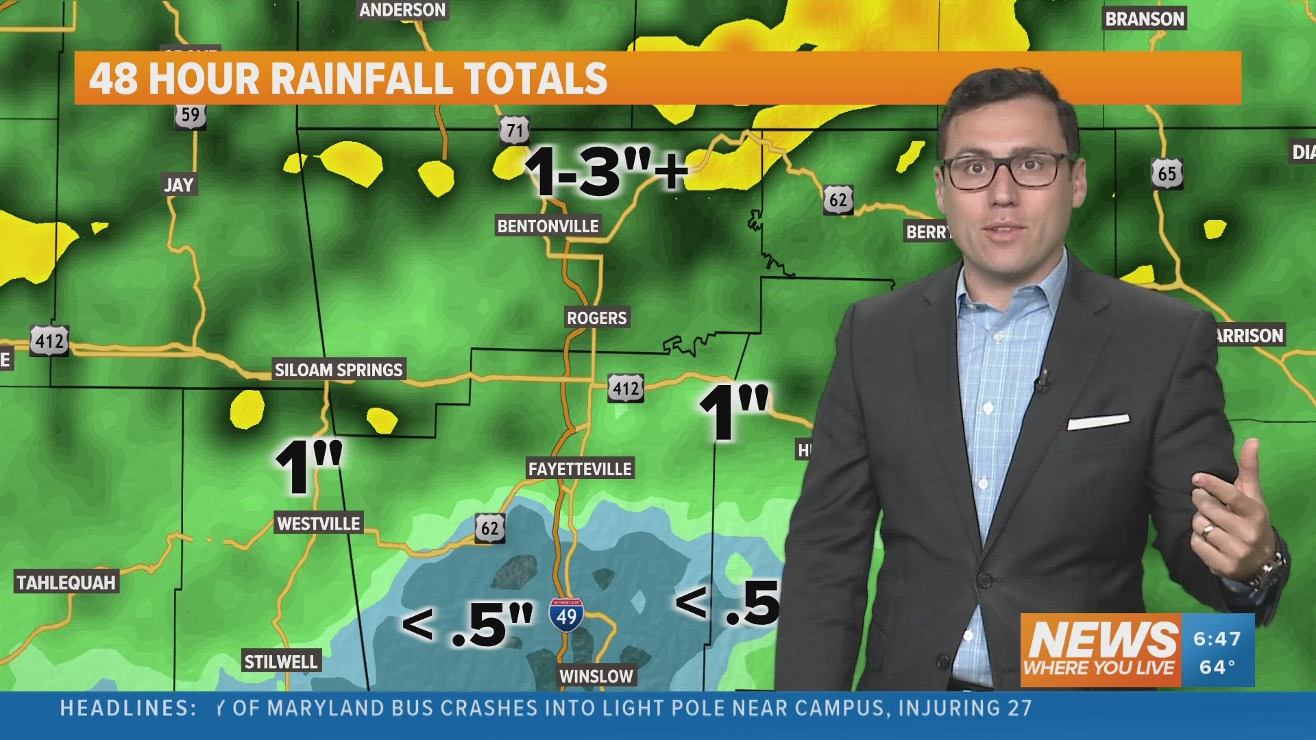 The rain is slowing down this morning, but staying spotty into the afternoon. Clear skies are in store for the afternoon.