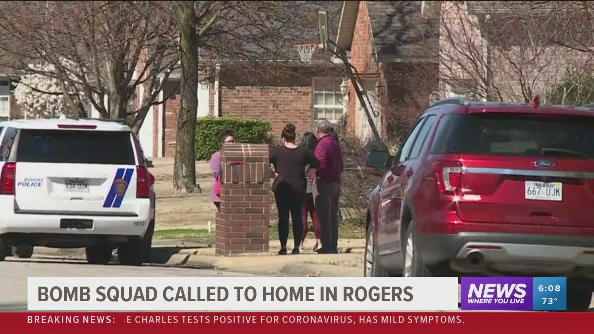 Bomb squad called to home in Rogers