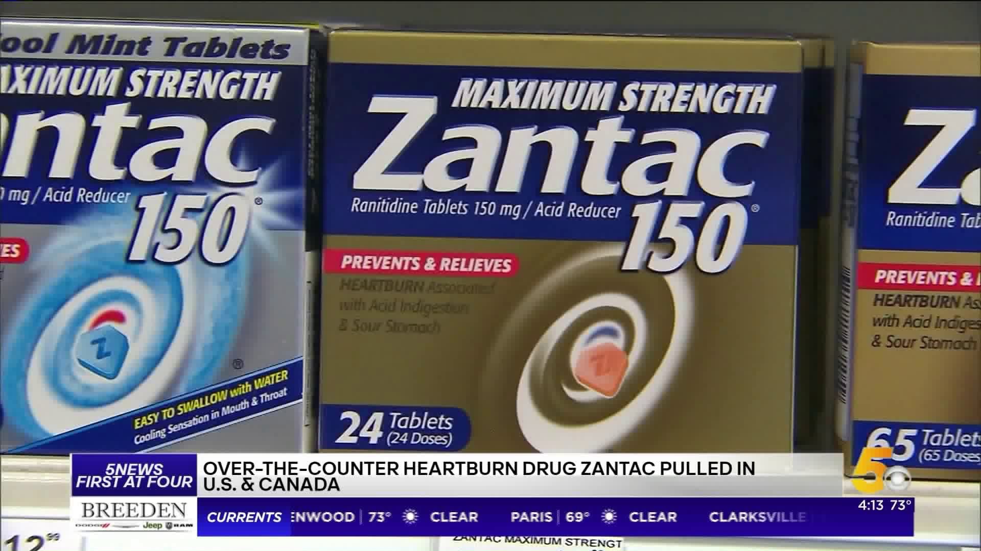 Over-The-Counter Heartburn Drug Zantac Pulled In US, Canada
