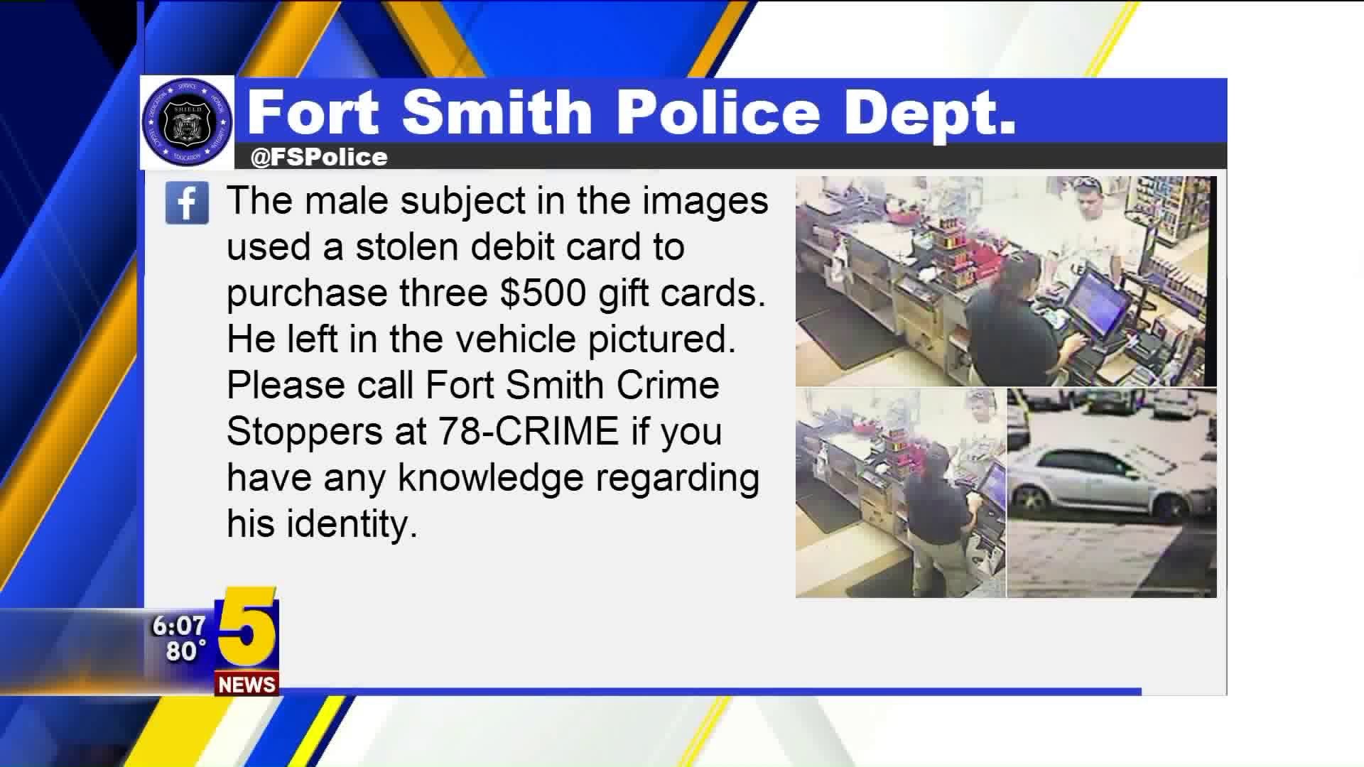 Fort Smith Thief Uses Stolen Debit Card to buy $1500 Worth of Gift Cards