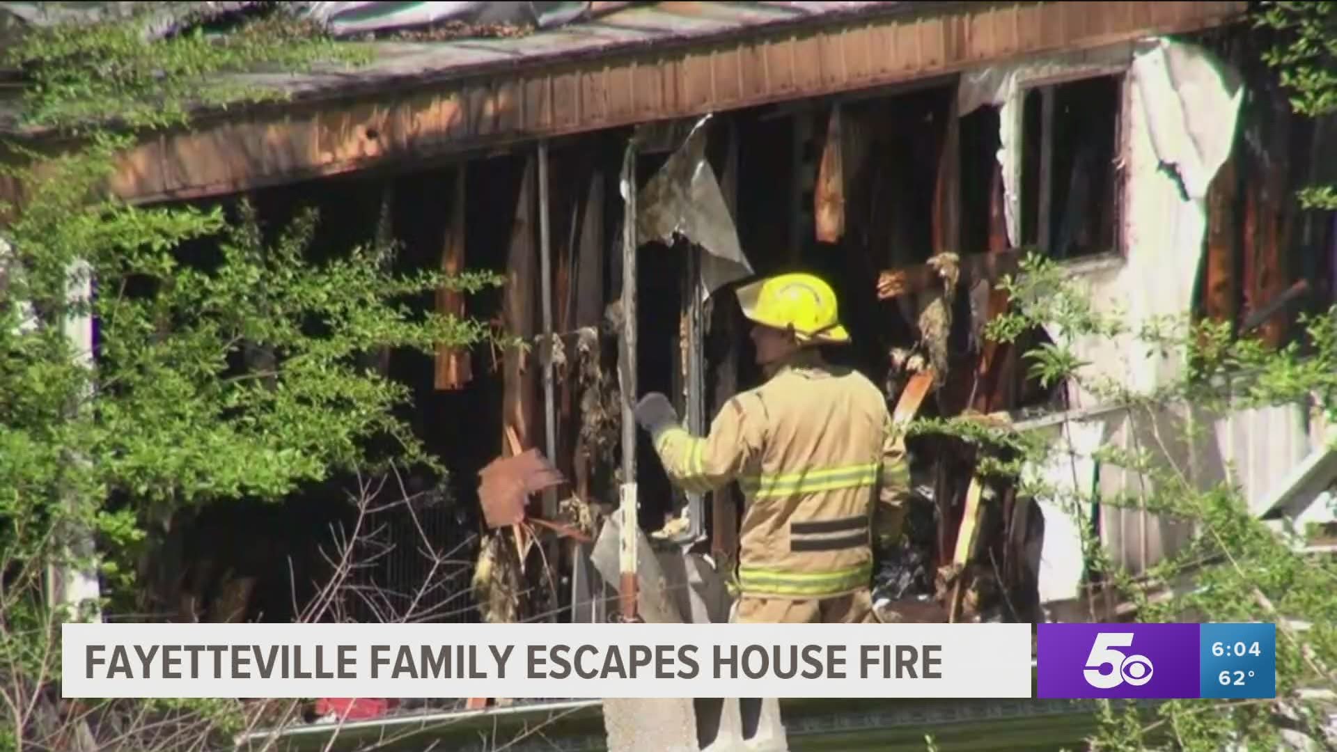 Fayetteville family escapes house fire