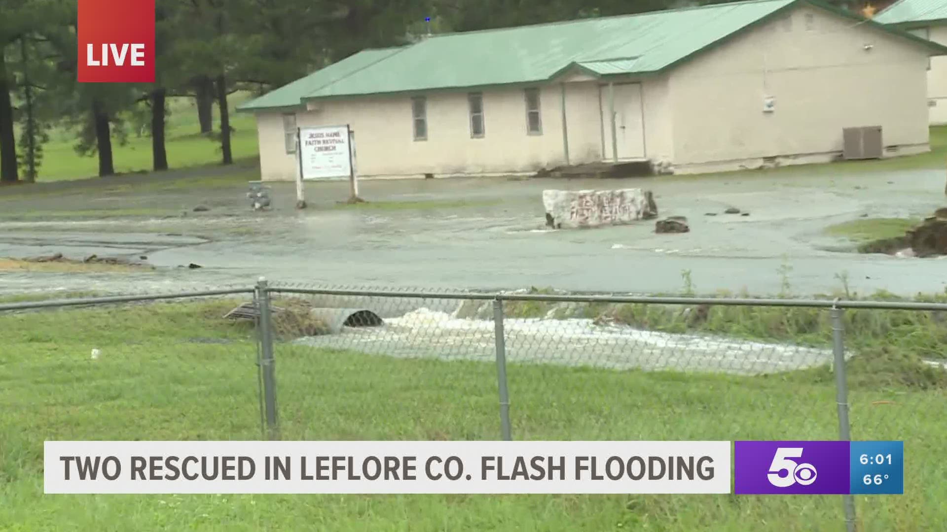 Two rescued from flash flooding in LeFlore County