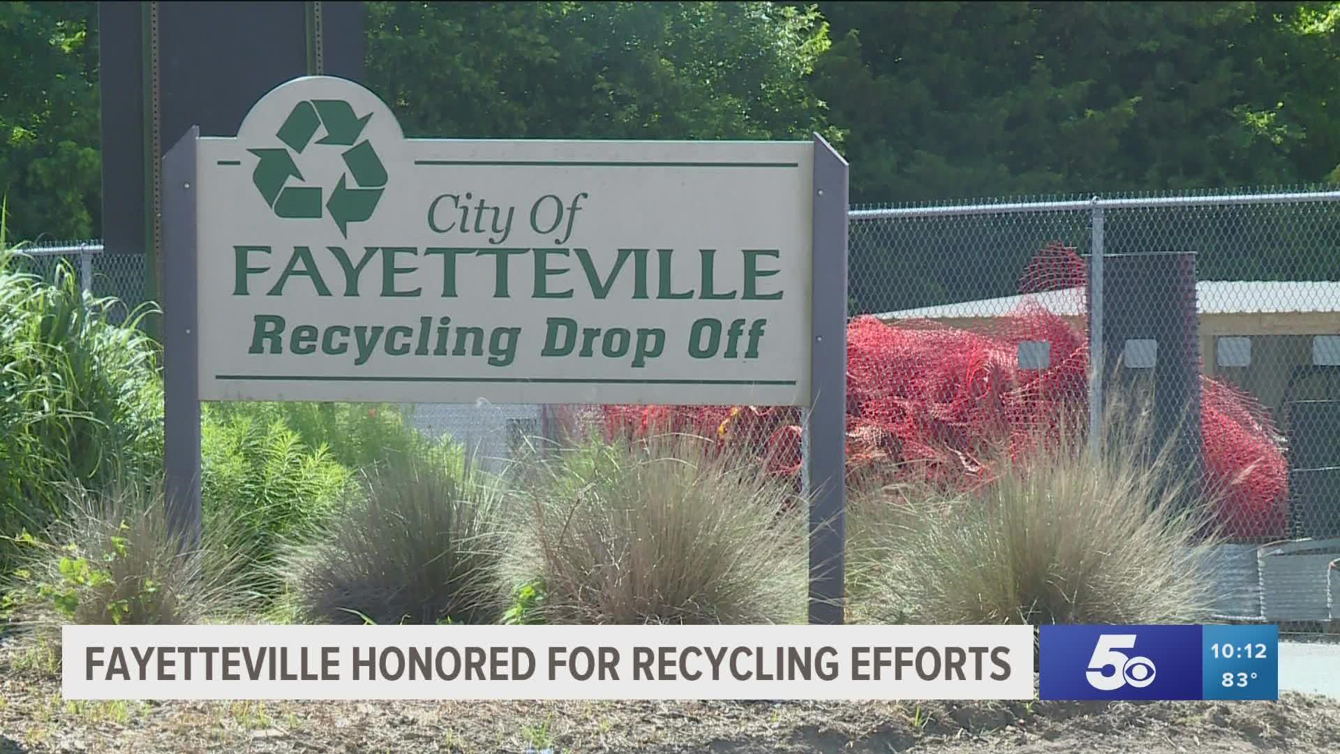 Fayetteville has a 19% recycling rate, with a contamination rate of less than 2%.