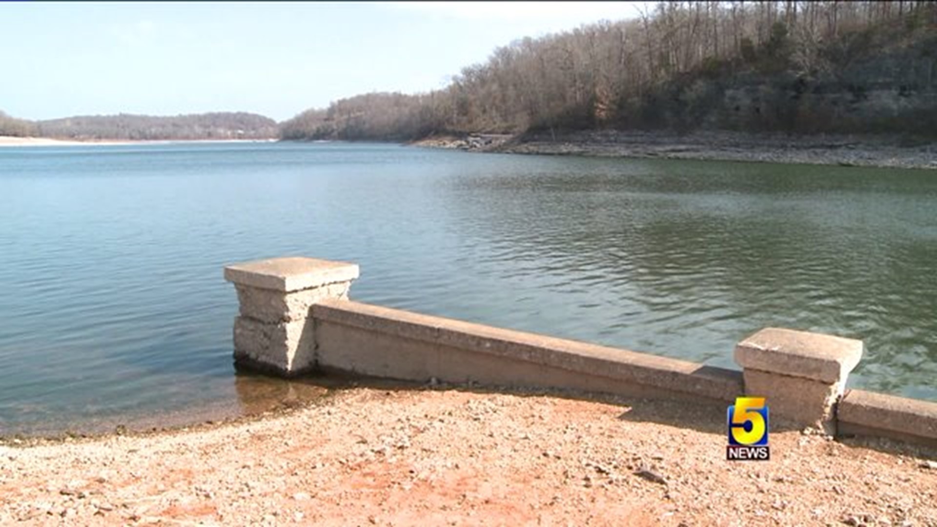 Monte Ne Rises Out Of Beaver Lake With Low Water Levels