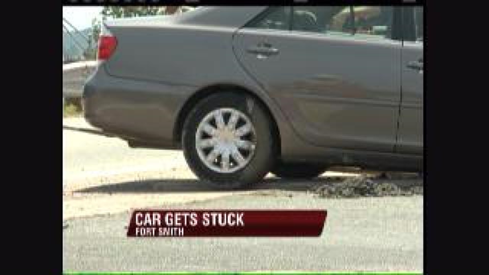 Car Stuck in Wet Concrete