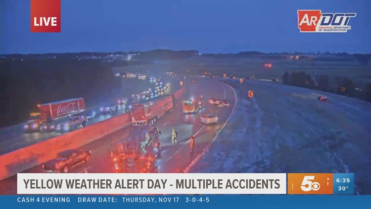 Icy conditions cause multiple crashes on I-49 in NWA