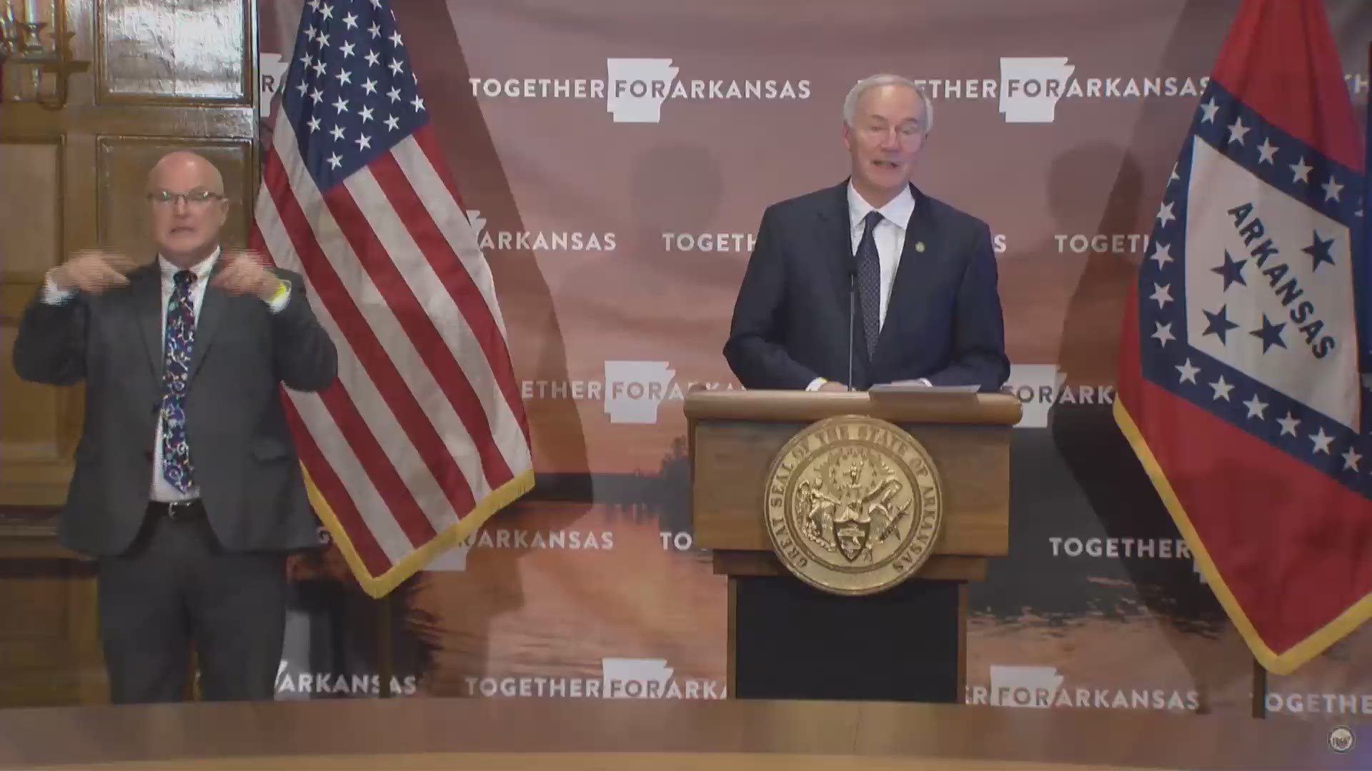 Gov. Asa Hutchinson says the state has partnered with Baptist Health to open more hospital beds as COVID-19 cases continue to surge.