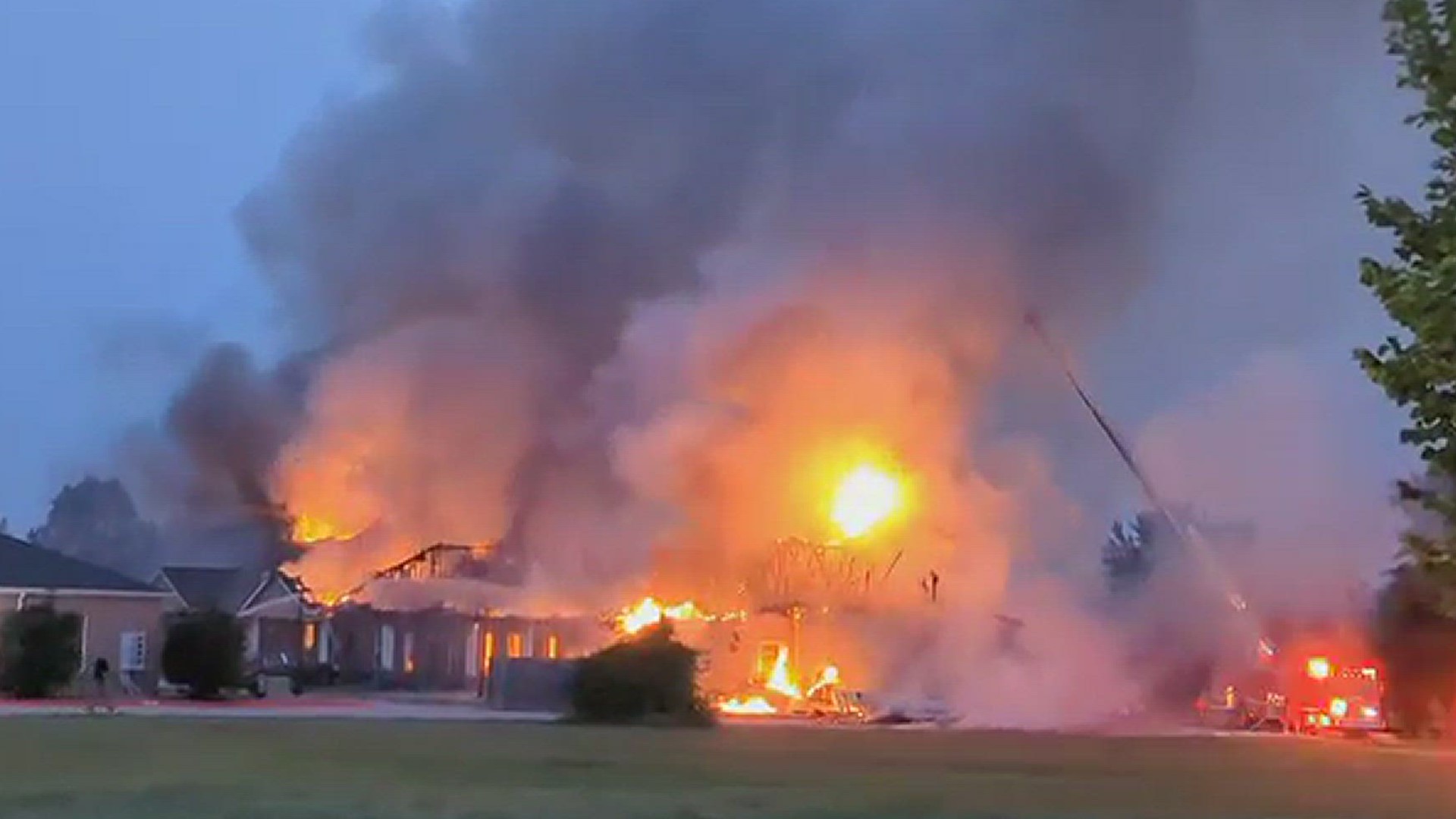 On Sunday, July 16th firefighters in Bentonville work to put out business fire in the area of Walton Blvd and 22nd Street.