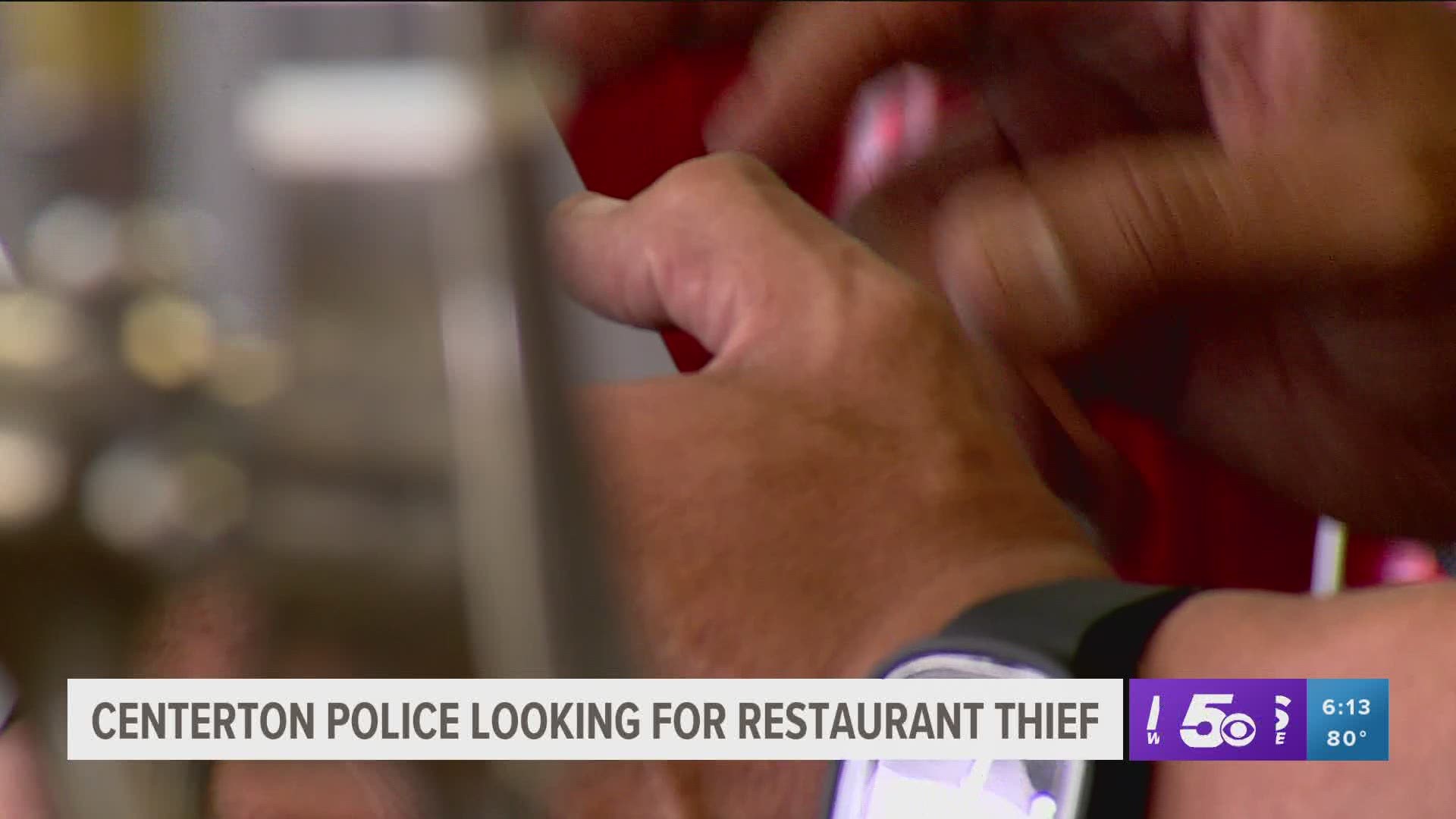 Centerton Police looking for restaurant thief