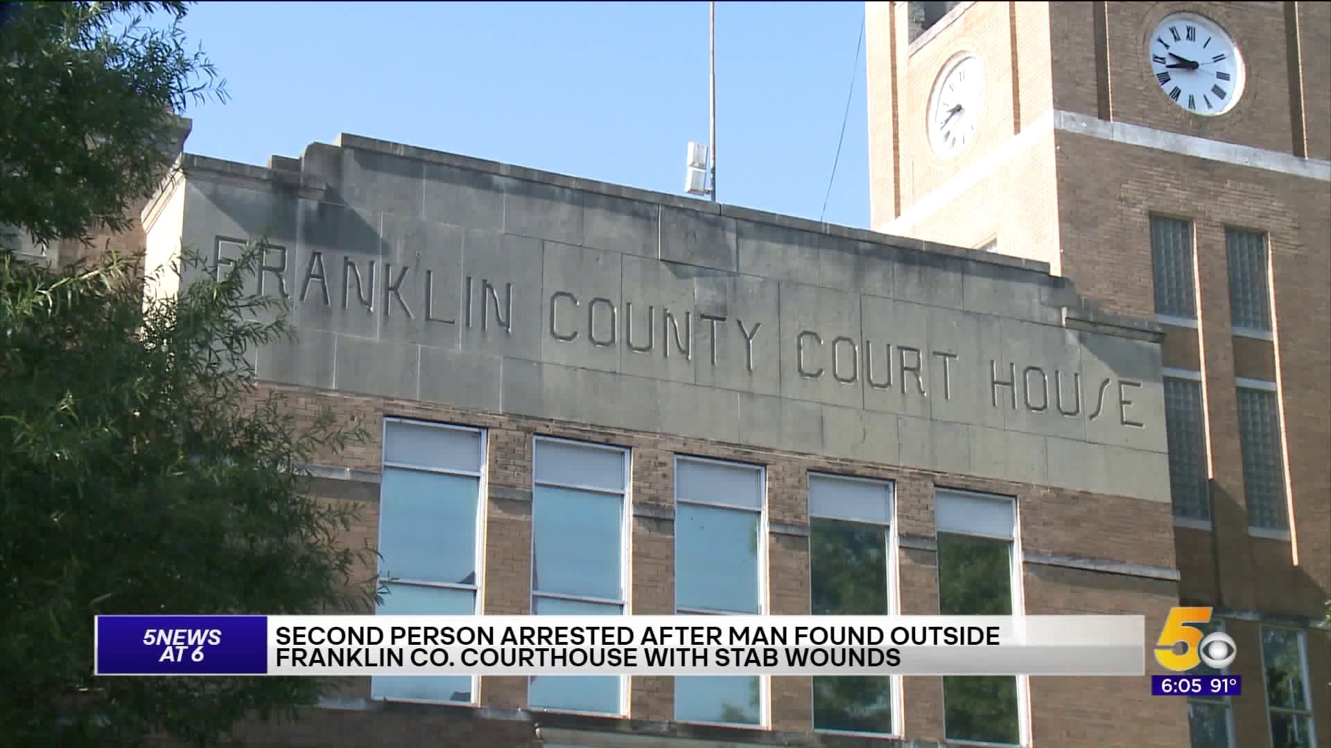 Second Person Arrested After Man Found Outside Franklin Co. Courthouse With Stab Wounds