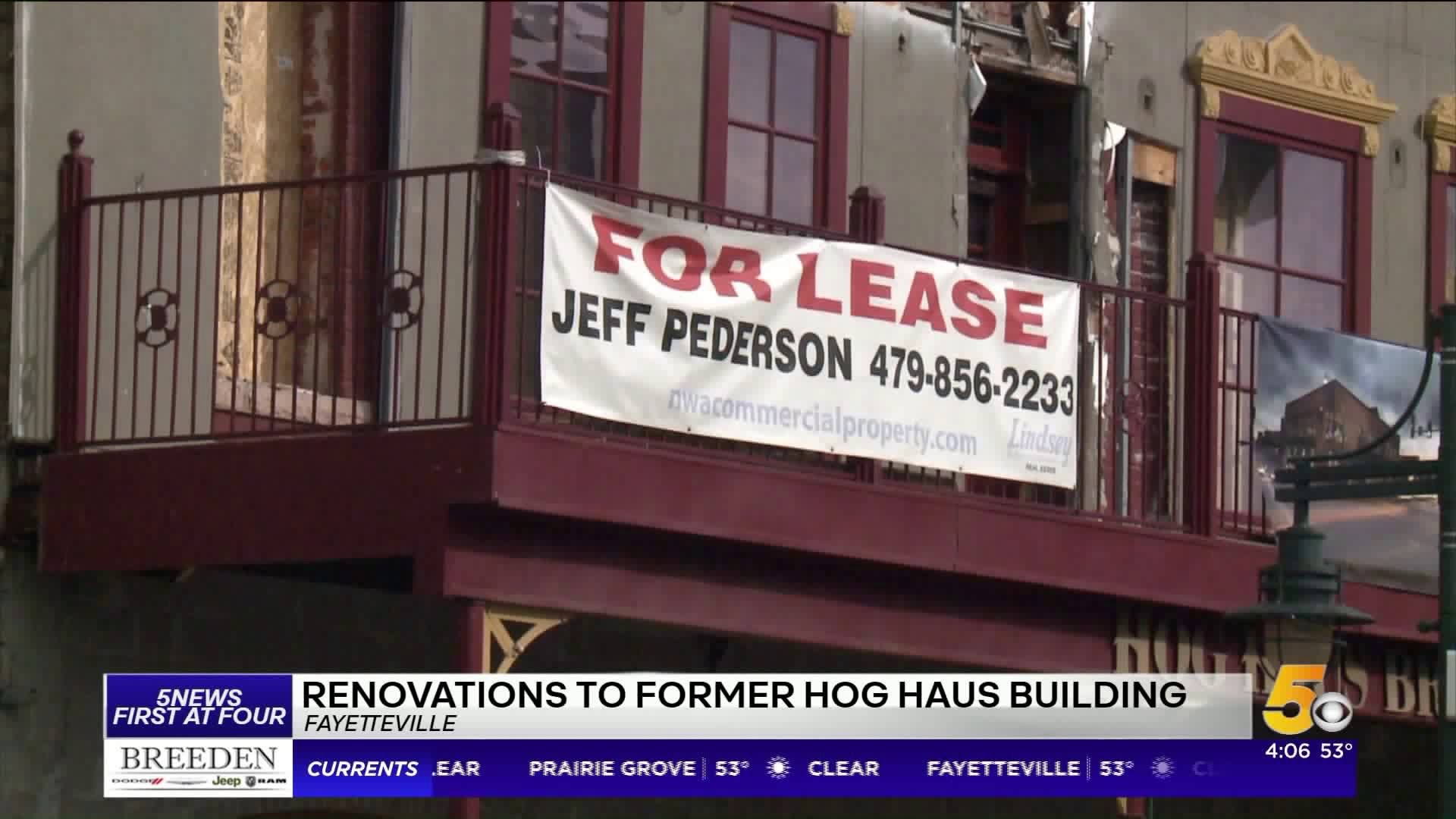 Renovations Underway At Hog Haus Building In Fayetteville