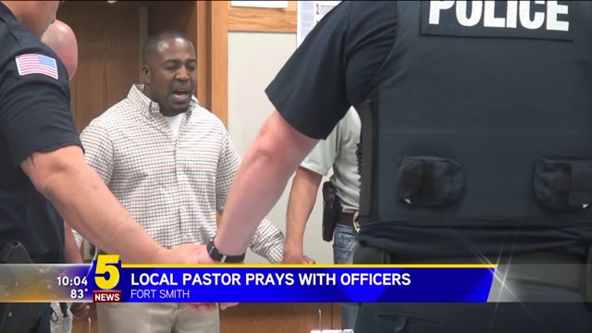 Local Pastor Prays With Officers
