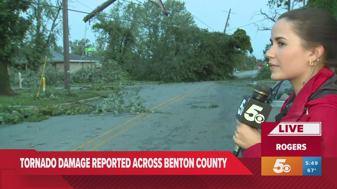 Rogers, Arkansas tornado damage seen