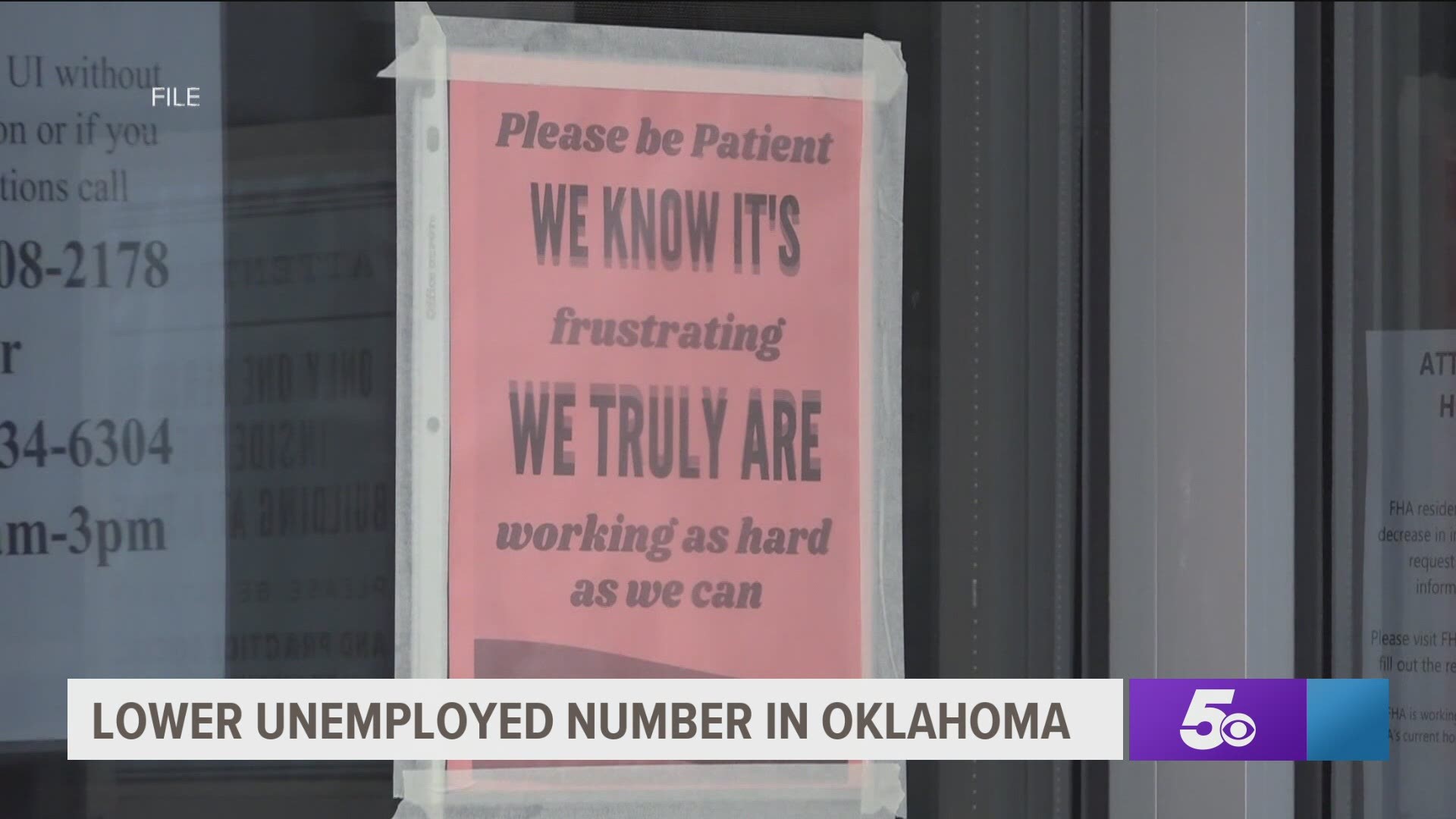 Oklahoma reports lower unemployment numbers