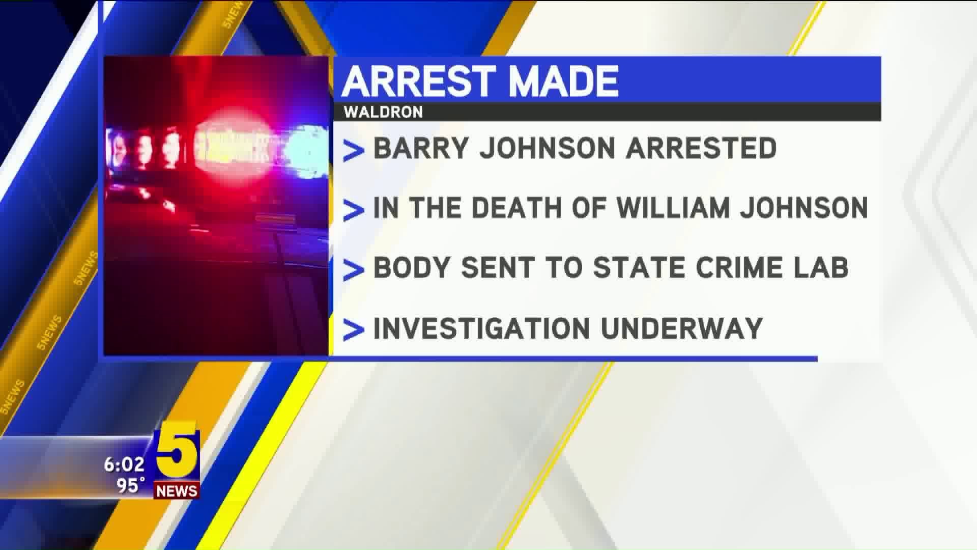 Man In Custody In Connection To Waldron Death