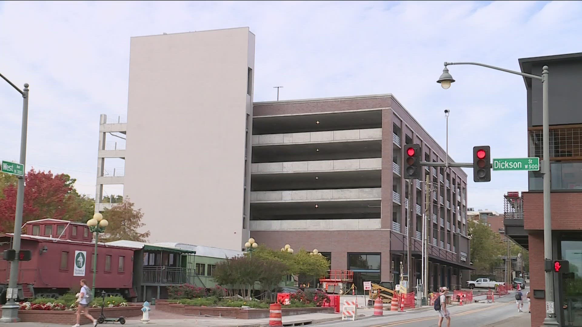 A newly constructed parking deck across from Dickson is expected to replace one that is getting repurposed into a park.