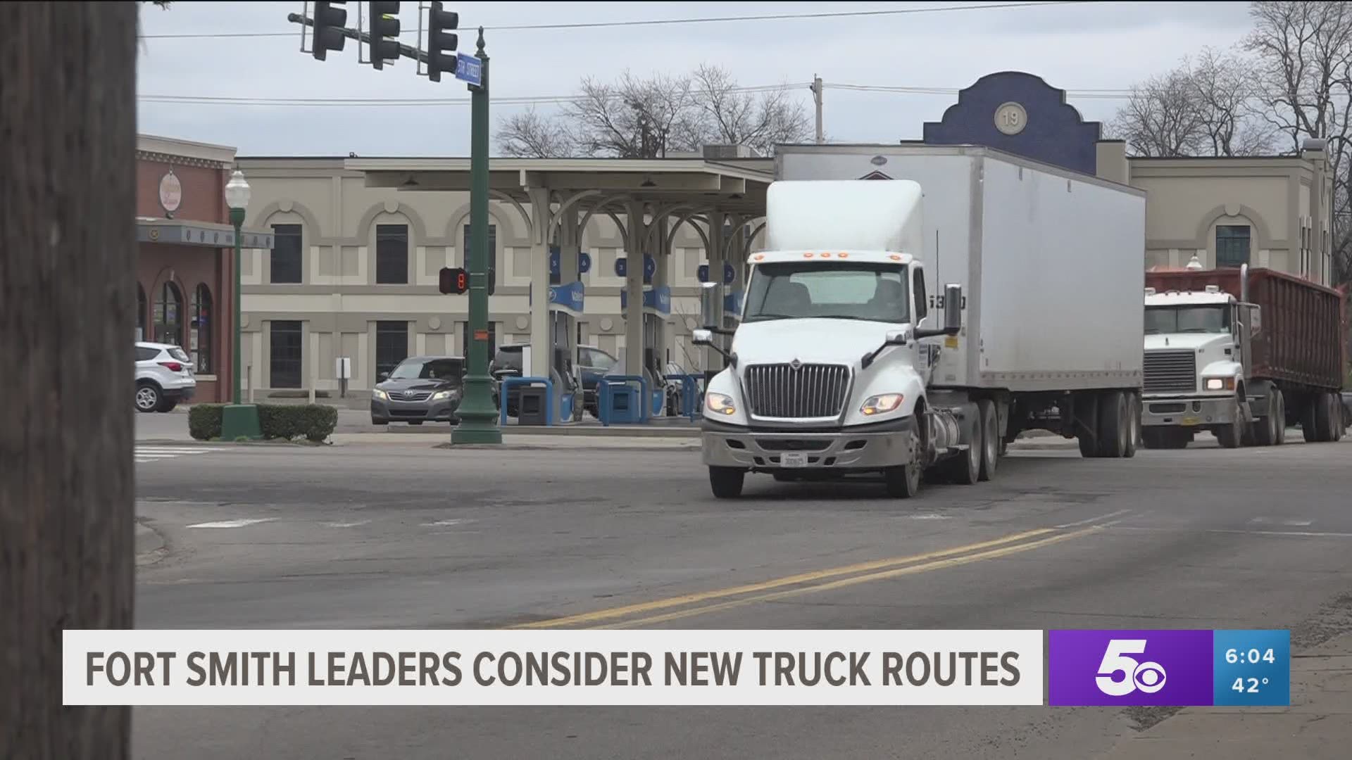 Downtown Fort Smith truck traffic study gets first review.