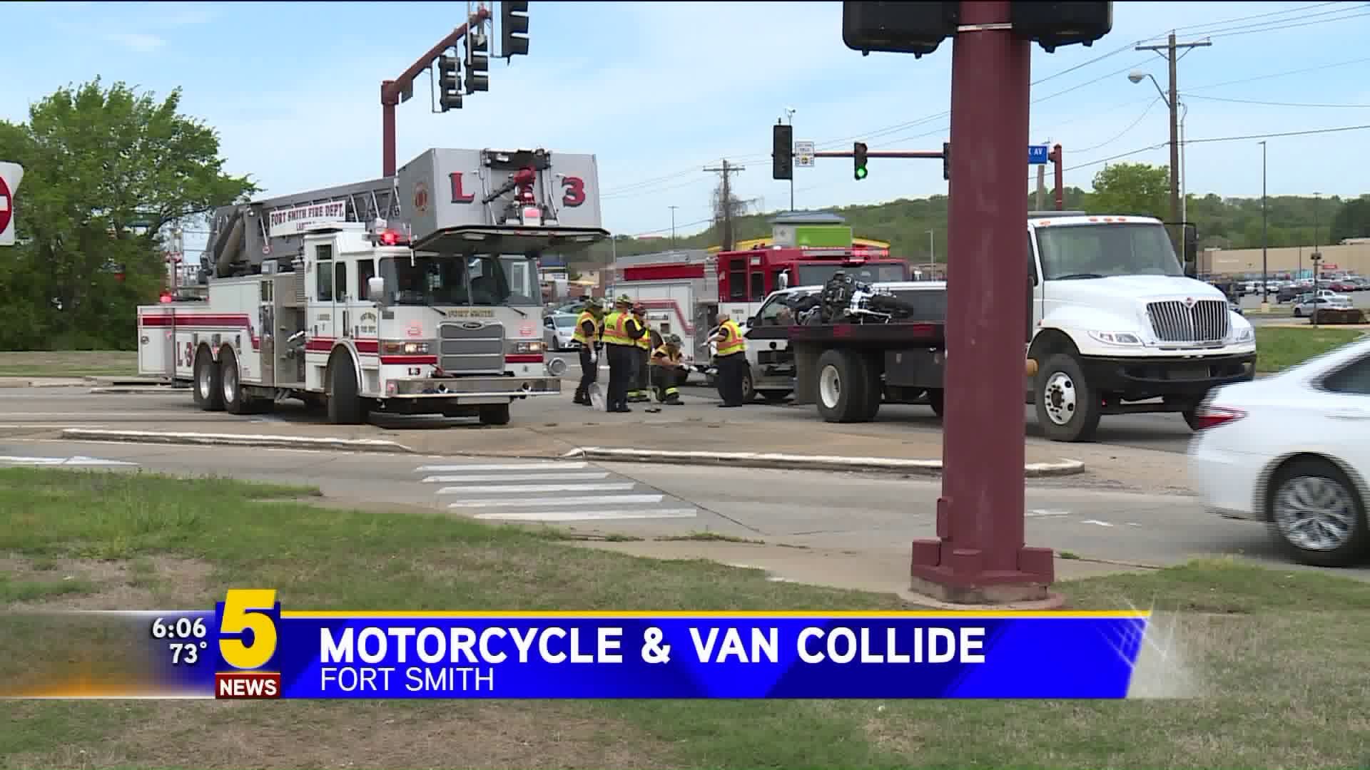 Motorcycle & Van Collide In Fort Smith