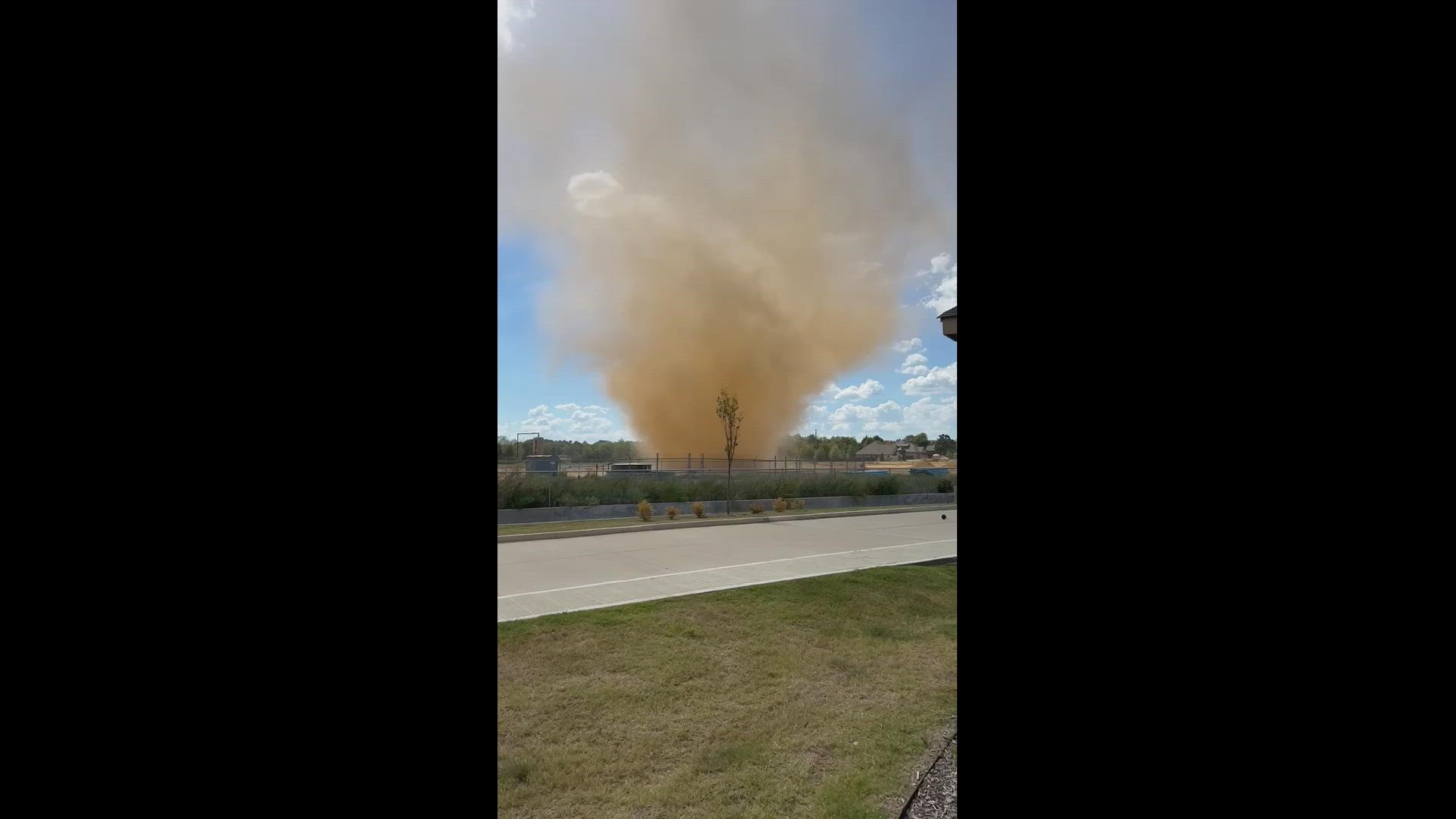 This dusty vortex spun up in a construction area off Chad Colley Blvd in Fort Smith on Sept. 19. Credit: Brandon Michael Foss.