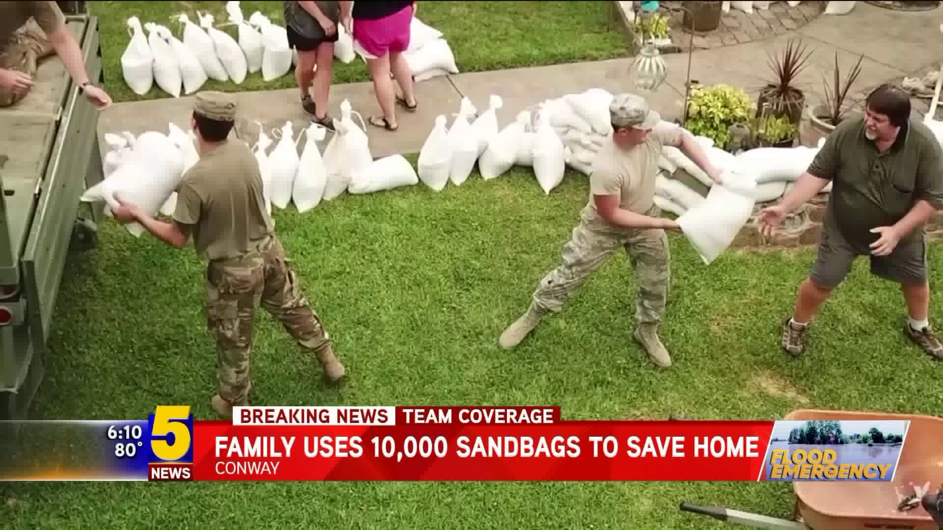 Family Uses 10,000 Sandbags To Save Home
