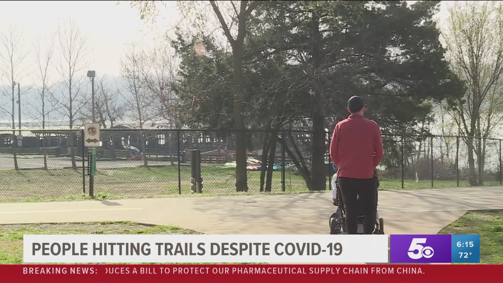 People hitting trails despite covid 19
