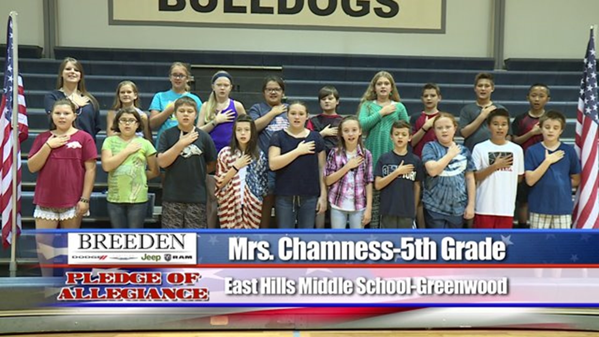 East Hills Middle School  Greenwood  Mrs. Chamness  5th Grade