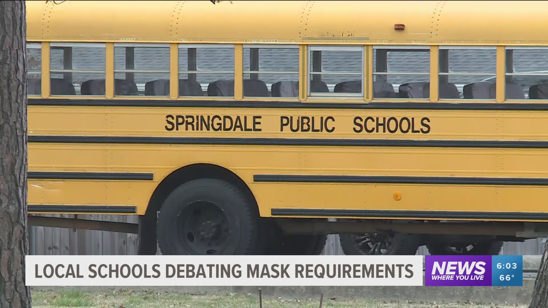 Gov. Asa Hutchinson will give a decision on lifting the state-wide mask mandate at the end of March. Some schools say they might stick with the masks anyway.