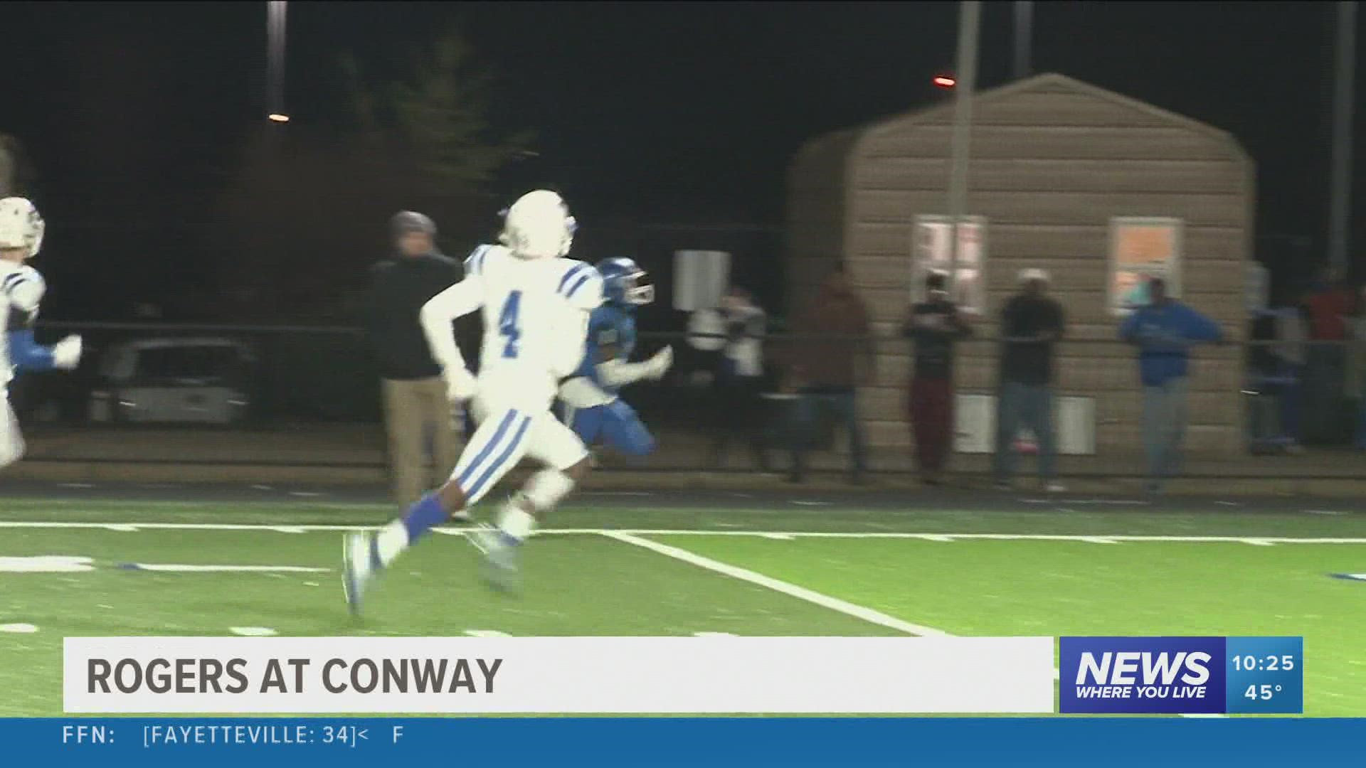 Conway blew out Rogers in Central Arkansas.