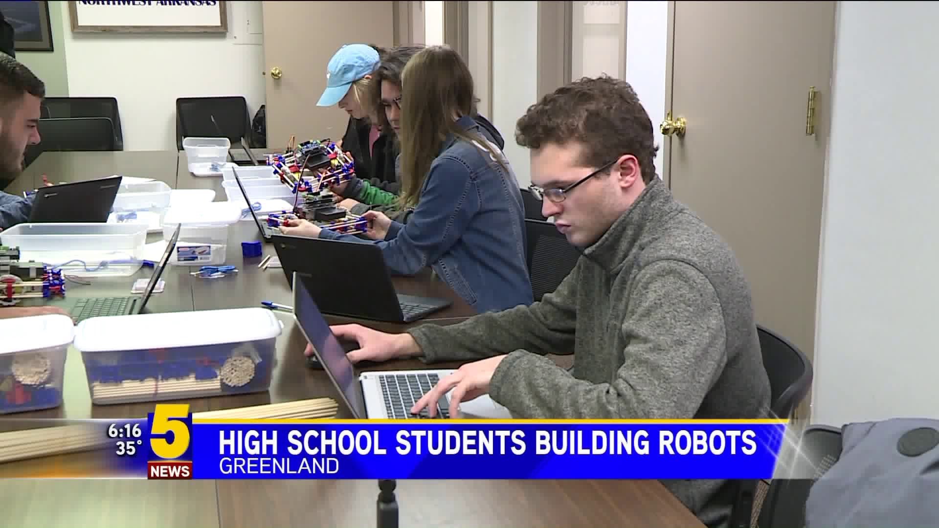 Greenland High School Students Building Robots