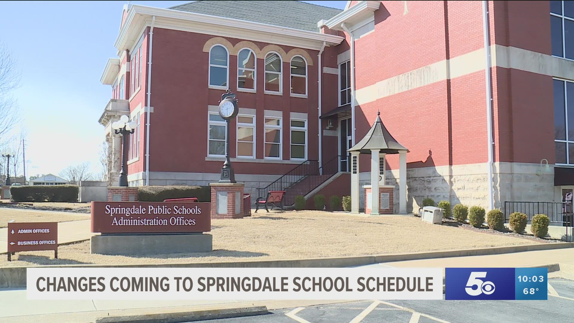 The Springdale School Board voted to do an "early release Wednesday" program which would start in August and give teachers more development time.