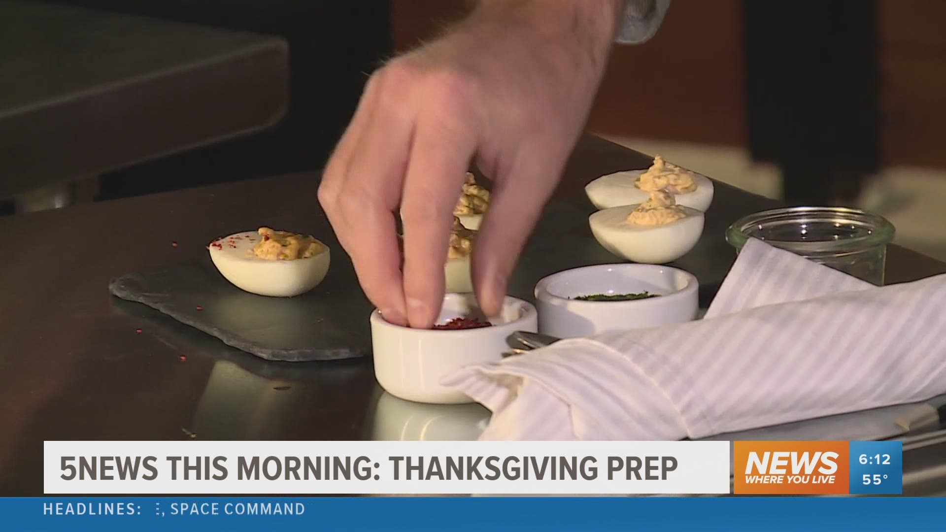 Laura Simon and Chef Matt McClure make deviled ham-eggs