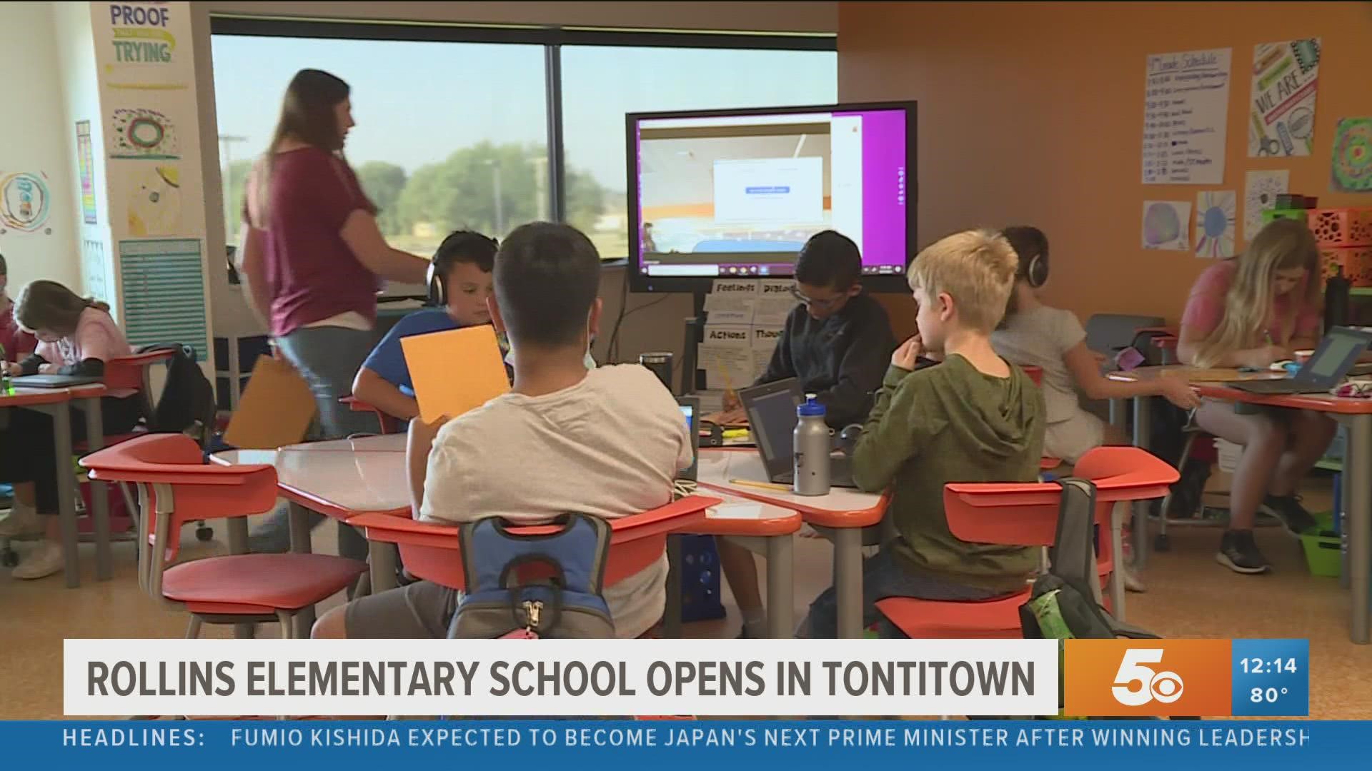 Students are put into a more interactive learning atmosphere with couches, wallless classrooms and dry erase board desks.