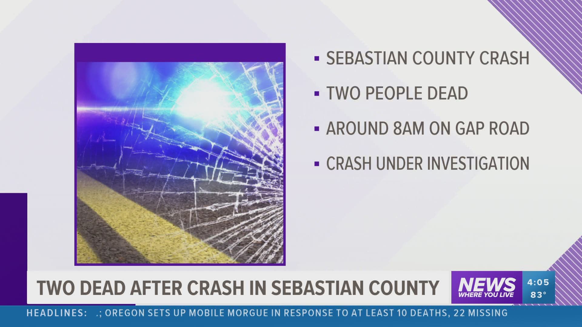 Two dead after crash in Sebastian County