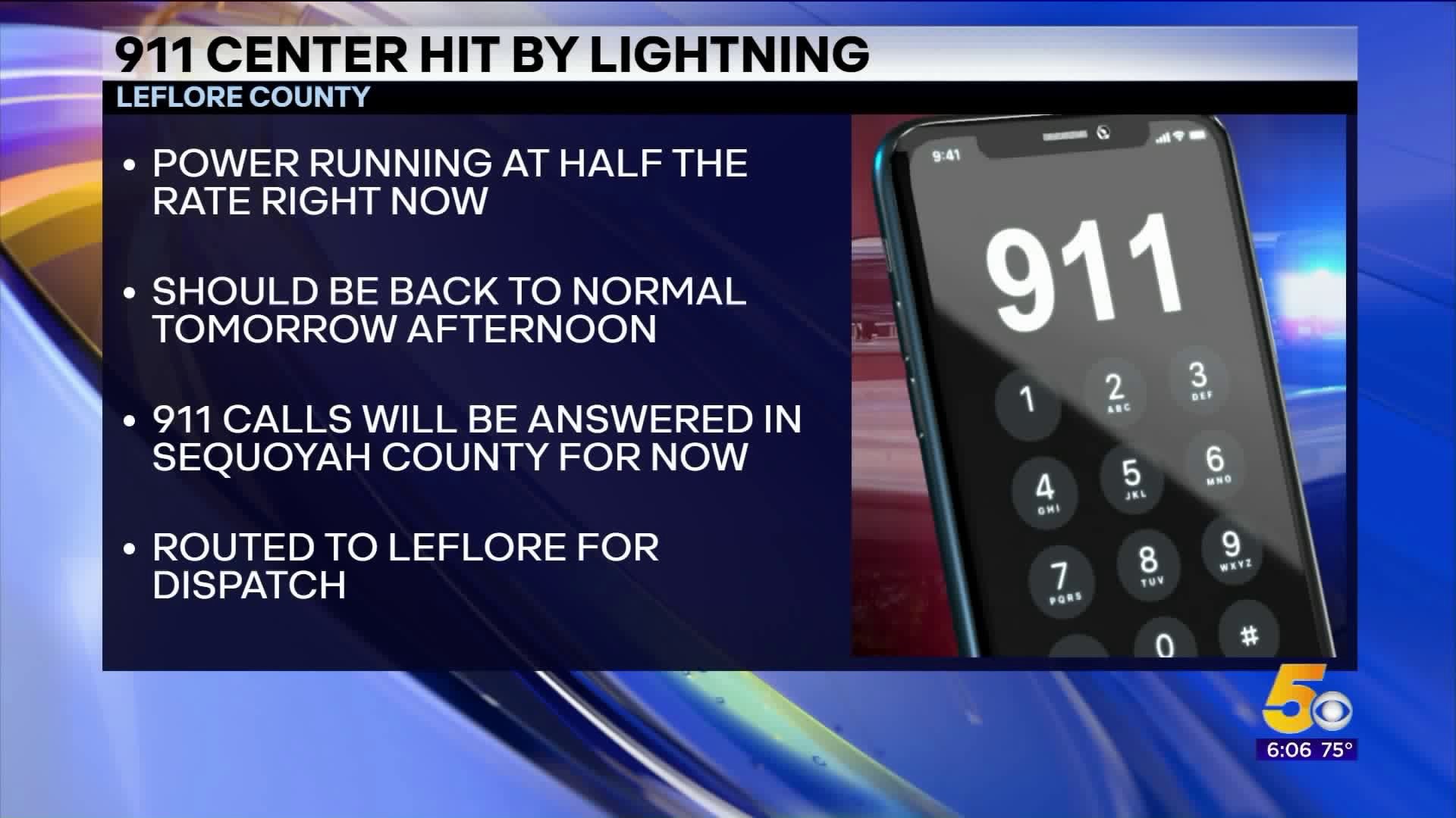 LeFlore County 911 Center Hit by Lightning