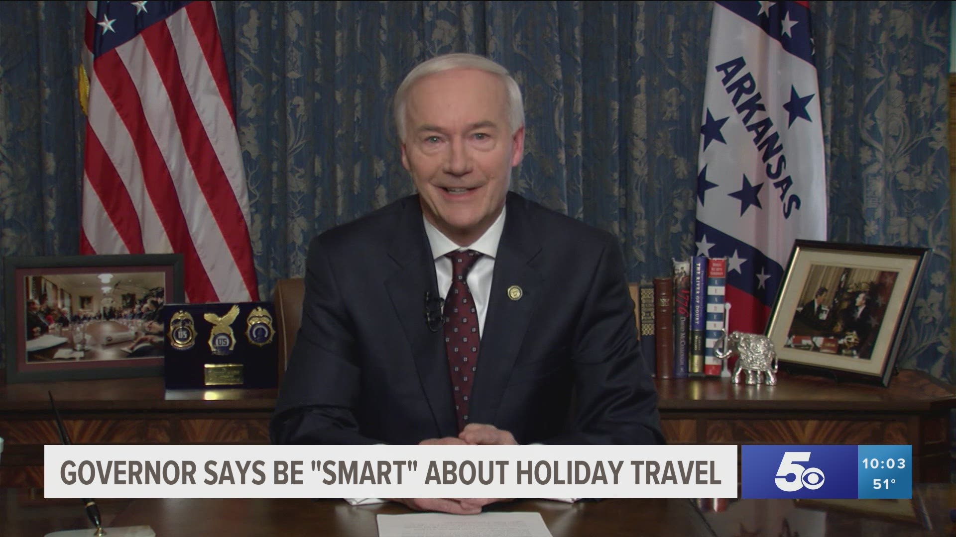Governor Asa Hutchinson delivered a statewide address on the current surge in COVID-19 cases, the upcoming holidays and vaccines.